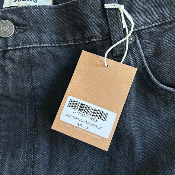 NWT Reformation Abby High Rise Straight Black Jeans, sz 33 - Picture 6 of 9